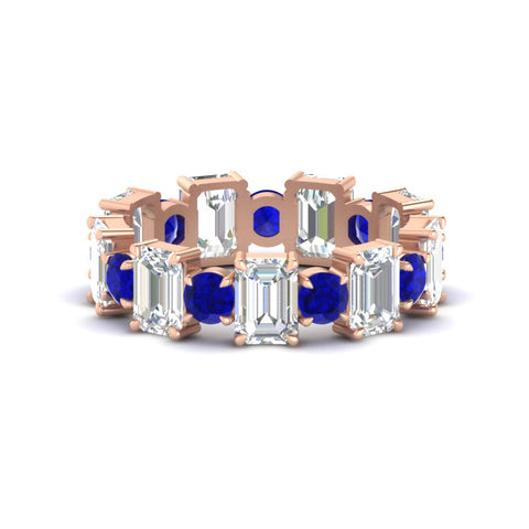 Alternating Diamond Eternity Wedding Band 4 Carat
