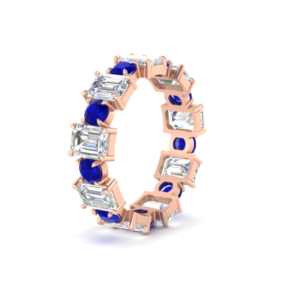 Alternating Diamond Eternity Wedding Band 4 Carat