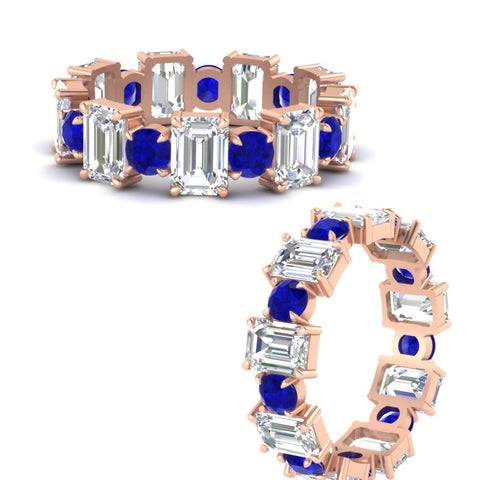 Alternating Diamond Eternity Wedding Band 4 Carat