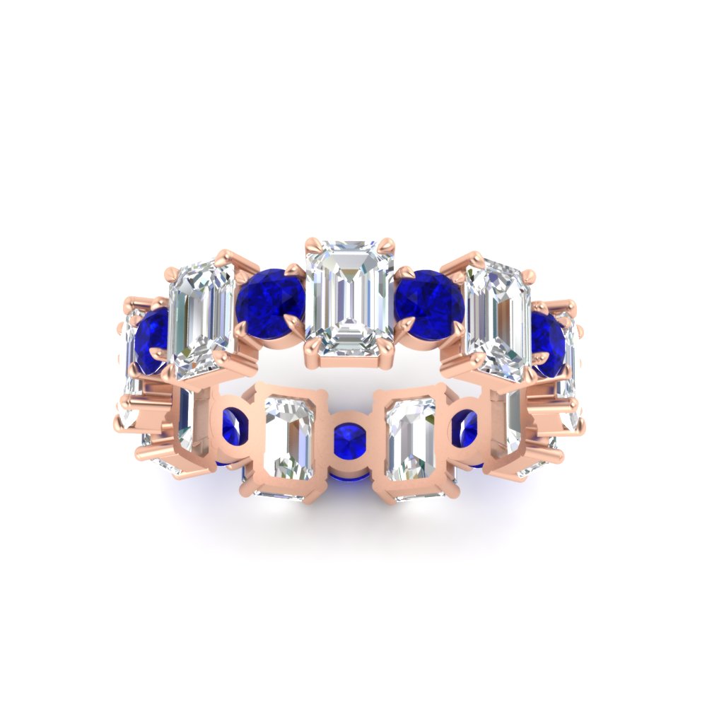 Alternating Diamond Eternity Wedding Band 4 Carat