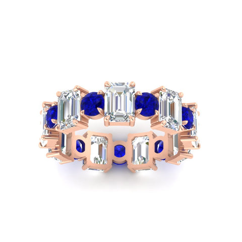 Alternating Diamond Eternity Wedding Band 4 Carat