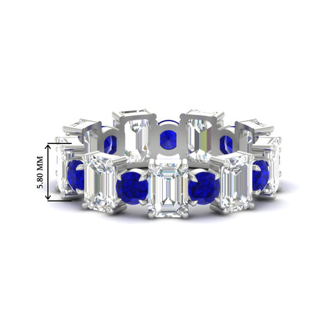 Alternating Diamond Eternity Wedding Band 4 Carat