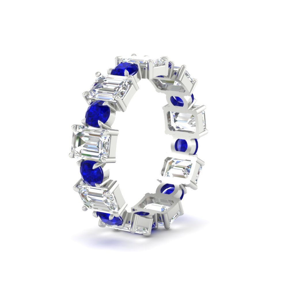 Alternating Diamond Eternity Wedding Band 4 Carat