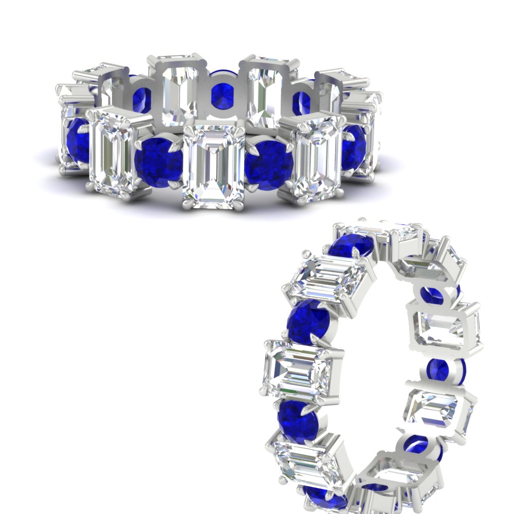 Alternating Diamond Eternity Wedding Band 4 Carat