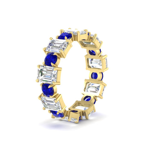 Alternating Diamond Eternity Wedding Band 4 Carat