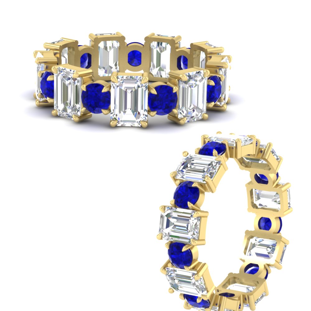 Alternating Diamond Eternity Wedding Band 4 Carat