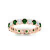 Load image into Gallery viewer, altimate-round-diamond-and-emerald-2-carat-full-eternity-wedding-ring-in-rose-gold-FD8072ROBGEMGRANGLE5-2.10CT-NL-RG?v=1751956618