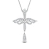 Load image into Gallery viewer, angle-cross-diamond-pendant-necklace-in-FDPD10880-NL-WG