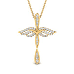Load image into Gallery viewer, angle-cross-diamond-pendant-necklace-in-FDPD10880-NL-YG
