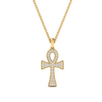 Load image into Gallery viewer, ankh-cross-diamond-pendant-0.25-carat-in-FDPD10999-NL-YG

