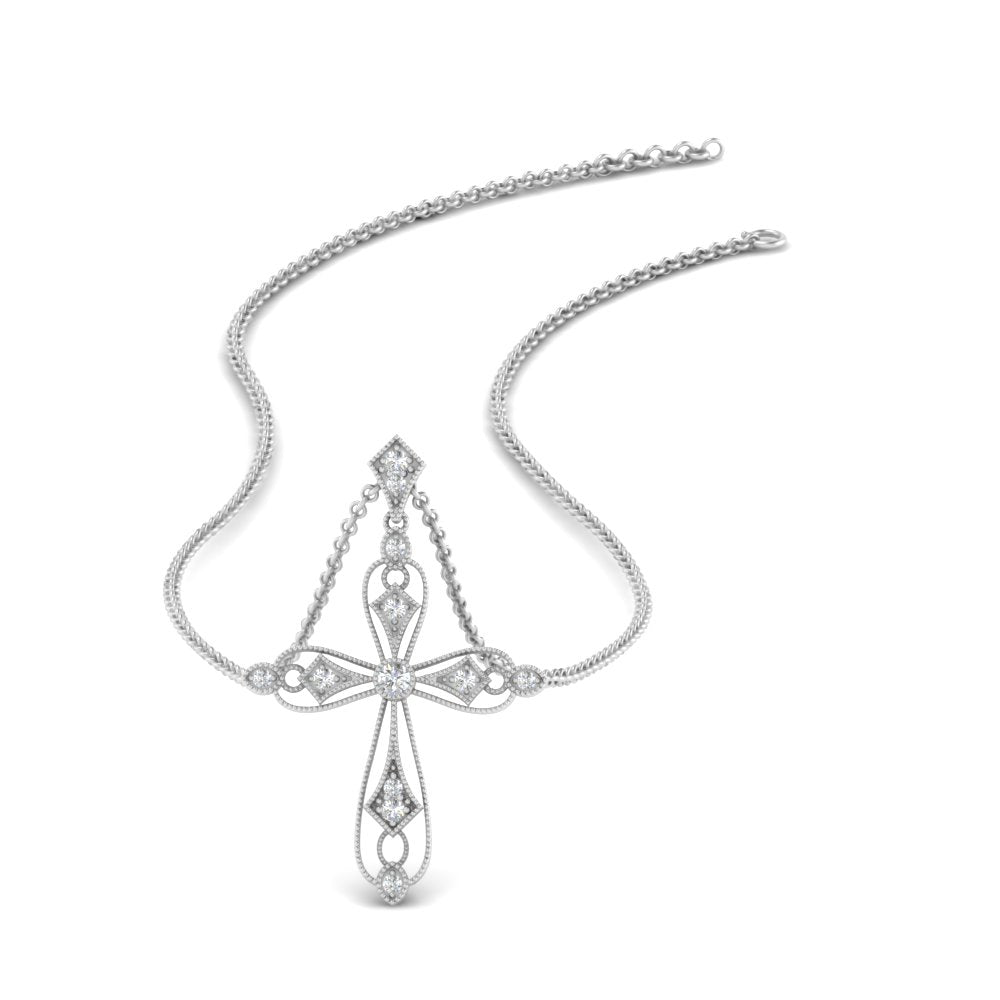 antique-delicate-cross-necklace-in-white-gold-FDPD10877-NL-WG