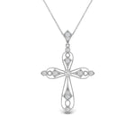 Load image into Gallery viewer, antique-delicate-cross-necklace-in-white-gold-FDPD10877ANGLE1-NL-WG
