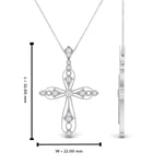 Load image into Gallery viewer, antique-delicate-cross-necklace-in-white-gold-FDPD10877ANGLE2-NL-WG-HW
