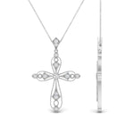 Load image into Gallery viewer, antique-delicate-cross-necklace-in-white-gold-FDPD10877ANGLE2-NL-WG
