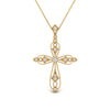 Load image into Gallery viewer, antique-delicate-cross-necklace-in-yellow-gold-FDPD10877ANGLE1-NL-YG