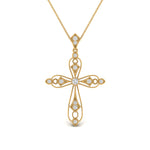 Load image into Gallery viewer, antique-delicate-cross-necklace-in-yellow-gold-FDPD10877ANGLE1-NL-YG
