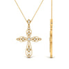 Load image into Gallery viewer, antique-delicate-cross-necklace-in-yellow-gold-FDPD10877ANGLE2-NL-YG
