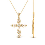 Load image into Gallery viewer, antique-delicate-cross-necklace-in-yellow-gold-FDPD10877ANGLE2-NL-YG
