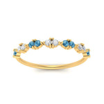 Load image into Gallery viewer, antique-delicate-diamond-wedding-band-with-blue-topaz-in-yellow-gold-FDEWB122534BGICBLTO-NL-YG.jpg
