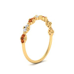 Load image into Gallery viewer, antique-delicate-diamond-wedding-band-with-orange-sapphire-in-yellow-gold-FDEWB122534BGSAOR-NL-YG.jpg
