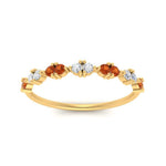 Load image into Gallery viewer, antique-delicate-diamond-wedding-band-with-orange-sapphire-in-yellow-gold-FDEWB122534BGSAOR-NL-YG.jpg
