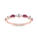 Load image into Gallery viewer, antique-delicate-diamond-wedding-band-with-pink-sapphire-in-rose-gold-FDEWB122534BGSADRPI-NL-RG.jpg

