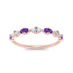 Load image into Gallery viewer, antique-delicate-diamond-wedding-band-with-purple-topaz-in-rose-gold-FDEWB122534BGVITO-NL-RG.jpg
