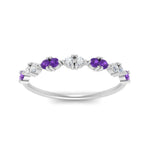 Load image into Gallery viewer, antique-delicate-diamond-wedding-band-with-purple-topaz-in-white-gold-FDEWB122534BGVITO-NL-WG.jpg
