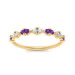 Load image into Gallery viewer, antique-delicate-diamond-wedding-band-with-purple-topaz-in-yellow-gold-FDEWB122534BGVITO-NL-YG.jpg
