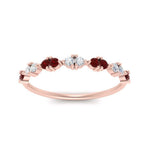 Load image into Gallery viewer, antique-delicate-diamond-wedding-band-with-ruby-in-rose-gold-FDEWB122534BGRUDR-NL-RG.jpg
