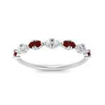 Load image into Gallery viewer, antique-delicate-diamond-wedding-band-with-ruby-in-white-gold-FDEWB122534BGRUDR-NL-WG.jpg
