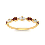 Load image into Gallery viewer, antique-delicate-diamond-wedding-band-with-ruby-in-yellow-gold-FDEWB122534BGRUDR-NL-YG.jpg
