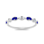Load image into Gallery viewer, antique-delicate-diamond-wedding-band-with-sapphire-in-white-gold-FDEWB122534BGSABL-NL-WG.jpg
