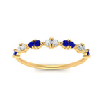 Load image into Gallery viewer, antique-delicate-diamond-wedding-band-with-sapphire-in-yellow-gold-FDEWB122534BGSABL-NL-YG.jpg
