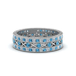 Load image into Gallery viewer, antique-diamond-stackable-band-with-blue-topaz-in-white-gold-FD9117ROGICBLTOANGLE3-NL-WG.jpg
