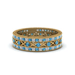 Load image into Gallery viewer, antique-diamond-stackable-band-with-blue-topaz-in-yellow-gold-FD9117ROGICBLTOANGLE3-NL-YG.jpg
