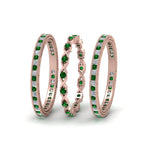Load image into Gallery viewer, antique-diamond-stackable-band-with-emerald-in-rose-gold-FD9117ROGEMGRANGLE3-NL-RG.jpg
