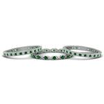 Load image into Gallery viewer, antique-diamond-stackable-band-with-emerald-in-white-gold-FD9117ROGEMGRANGLE3-NL-WG.jpg
