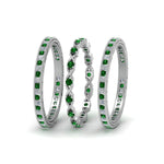 Load image into Gallery viewer, antique-diamond-stackable-band-with-emerald-in-white-gold-FD9117ROGEMGRANGLE3-NL-WG.jpg
