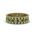 Load image into Gallery viewer, antique-diamond-stackable-band-with-emerald-in-yellow-gold-FD9117ROGEMGRANGLE3-NL-YG.jpg

