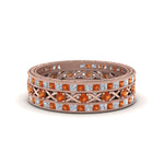 Load image into Gallery viewer, antique-diamond-stackable-band-with-orange-sapphire-in-rose-gold-FD9117ROGSAORANGLE3-NL-RG.jpg
