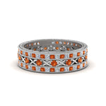 Load image into Gallery viewer, antique-diamond-stackable-band-with-orange-sapphire-in-white-gold-FD9117ROGSAORANGLE3-NL-WG.jpg
