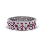 Load image into Gallery viewer, antique-diamond-stackable-band-with-pink-sapphire-in-white-gold-FD9117ROGSADRPIANGLE3-NL-WG.jpg

