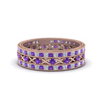 Load image into Gallery viewer, antique-diamond-stackable-band-with-purple-topaz-in-rose-gold-FD9117ROGVITOANGLE3-NL-RG.jpg
