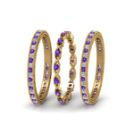 Load image into Gallery viewer, antique-diamond-stackable-band-with-purple-topaz-in-yellow-gold-FD9117ROGVITOANGLE3-NL-YG.jpg
