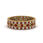 Load image into Gallery viewer, antique-diamond-stackable-band-with-ruby-in-yellow-gold-FD9117ROGRUDRANGLE3-NL-YG.jpg
