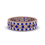 Load image into Gallery viewer, antique-diamond-stackable-band-with-sapphire-in-rose-gold-FD9117ROGSABLANGLE3-NL-RG.jpg
