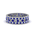 Load image into Gallery viewer, antique-diamond-stackable-band-with-sapphire-in-white-gold-FD9117ROGSABLANGLE3-NL-WG.jpg
