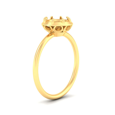 Antique Style Semi Mount Solitaire Ring