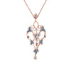 Load image into Gallery viewer, art-deco-filigree-diamond-necklace-with-blue-topaz-in-FDPD8600GICBLTOANGLE2-NL-RG